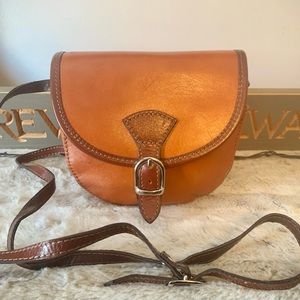Genuine leather satchel shoulder bag